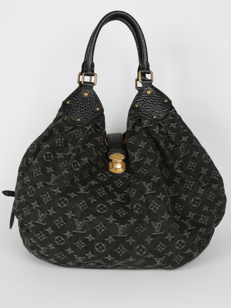 LV (Louis Vuitton) Mahina XL Denim noir, Women's Fashion, Bags