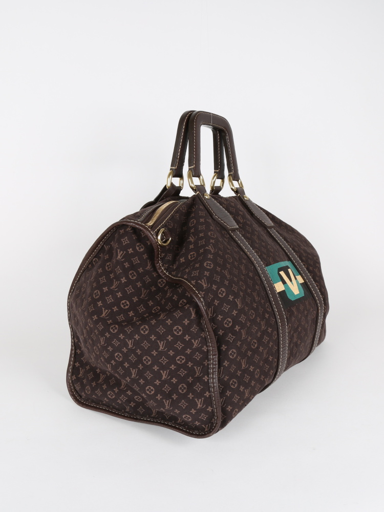 Louis Vuitton Brown Monogram Mini Lin Initiales Keepall 45