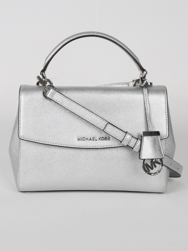 Ava leather handbag Michael Kors Silver in Leather - 35787241