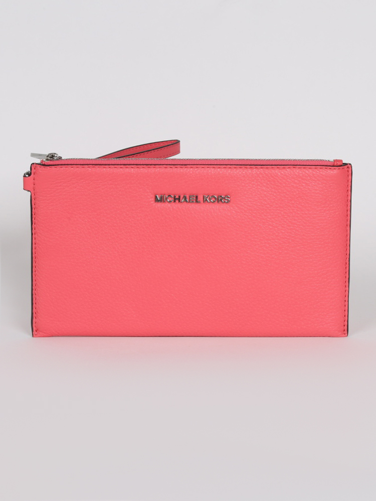 Michael Kors - Jet Set Coral Leather Clutch 