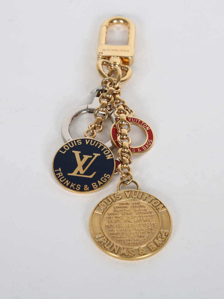 LOUIS VUITTON Bag charm Key chain ring holder AUTH TRUNKS &BAGS COIN RARE  F/S 29