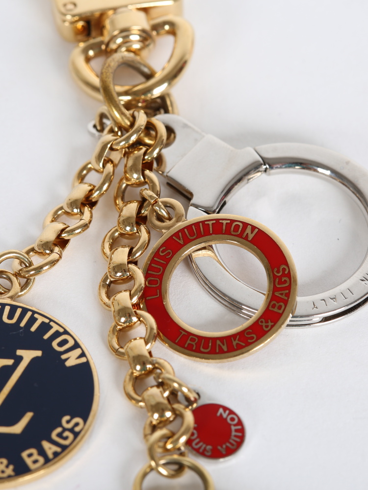 LOUIS VUITTON Bag charm Key chain ring holder AUTH TRUNKS &BAGS COIN RARE  F/S 29