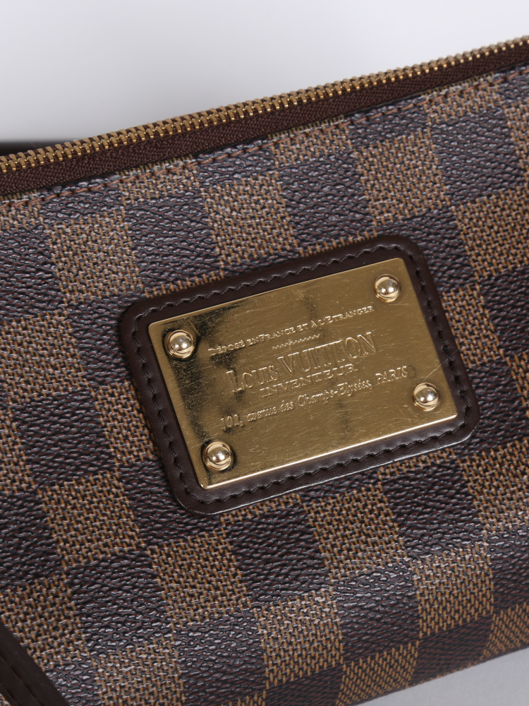Louis Vuitton Eva Damier Ébène Canvas Brown Leather ref.499596