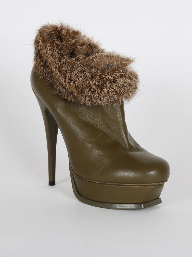 yves saint laurent fur boots