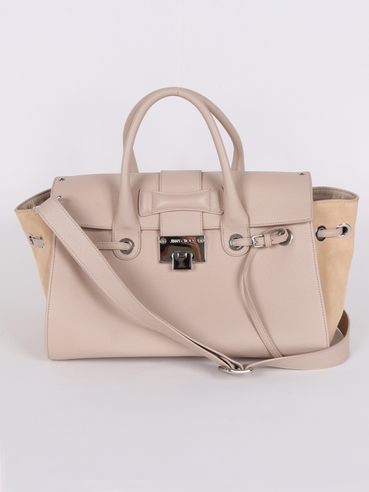 Jimmy Choo Rosalie Beige Leather Bag with Strap www.luxurybags.eu