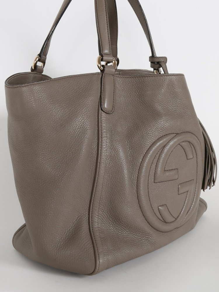 Gucci - Soho Shoulder Medium Grey Bag | www.luxurybags.eu