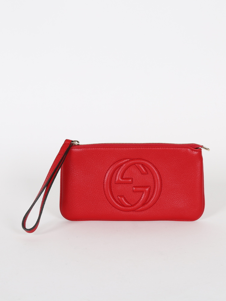 gucci leather wristlet