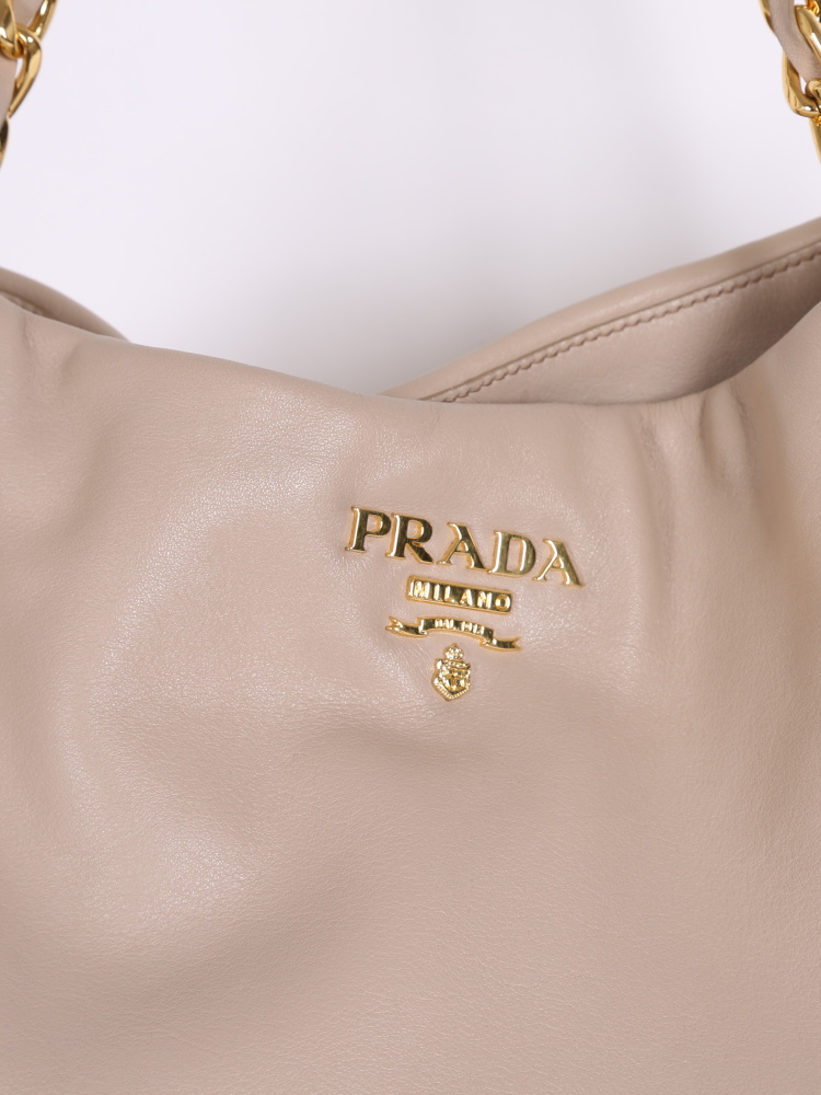 Prada Quarzo Soft Calf Leather Chain Tote Bag BR4994 - Yoogi's Closet