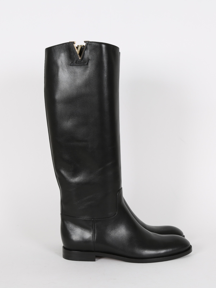 Louis Vuitton Heritage Black Leather Riding Boots – Vintage by Misty