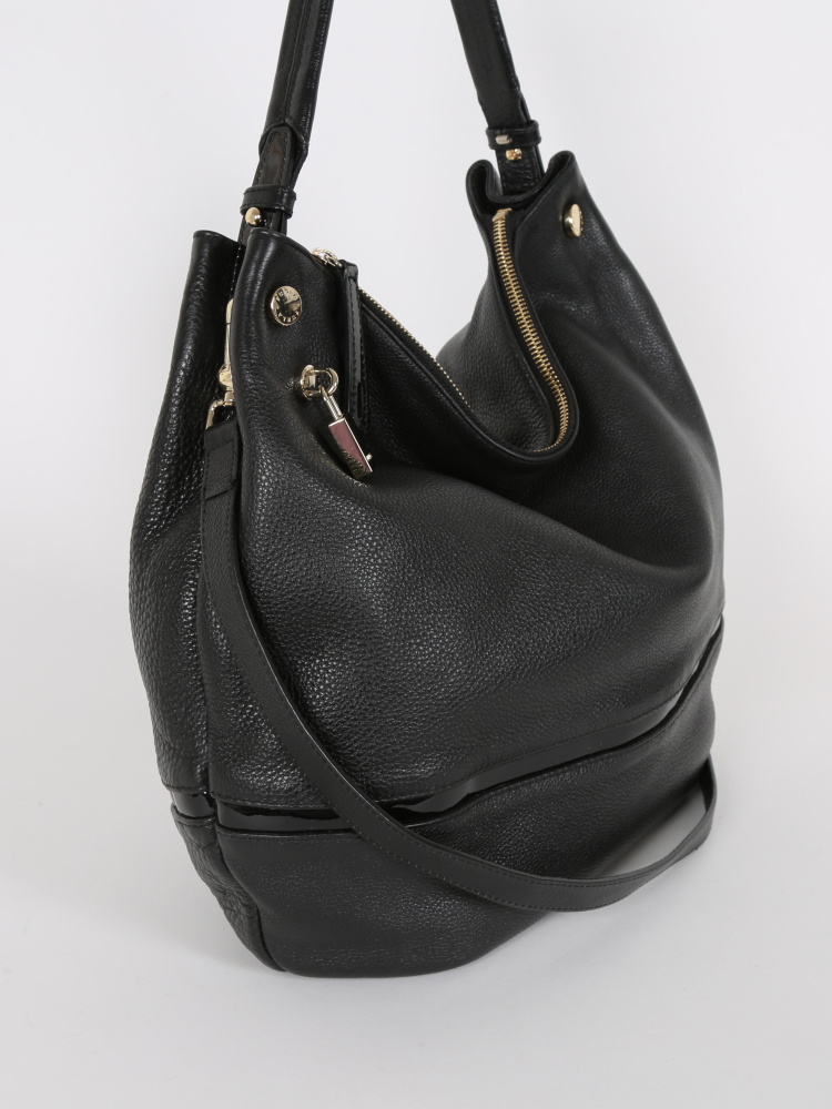 Furla Black Leather Shoulder Bag www.luxurybags.eu