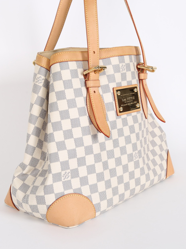 Louis Vuitton Louis Vuitton Hampstead MM White Azur Damier Canvas