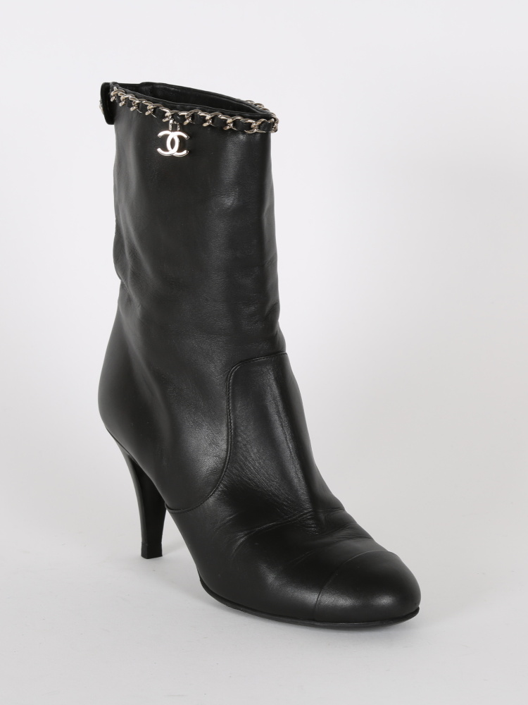 chanel chain ankle boots