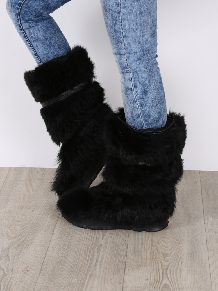 prada faux fur boots