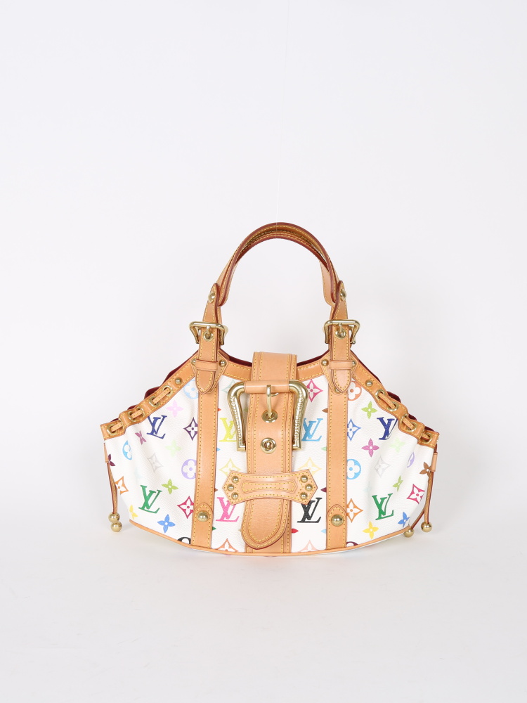 LOUIS VUITTON Monogram Multicolor Theda GM White 37872