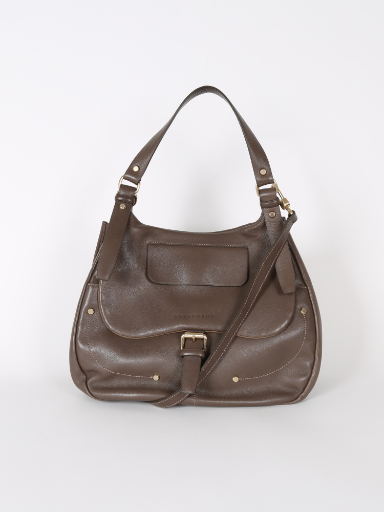 Longchamp Balzane Brown Leather Messenger www.luxurybags.eu