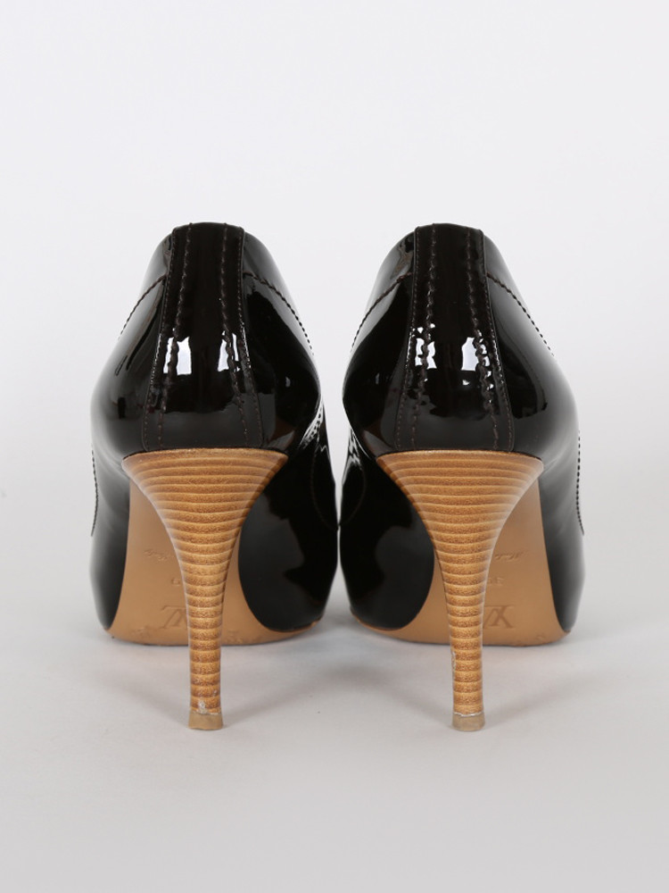 LOUIS VUITTON SAINT HONORE Damier Open Toe Pump Women Shoes Sz35
