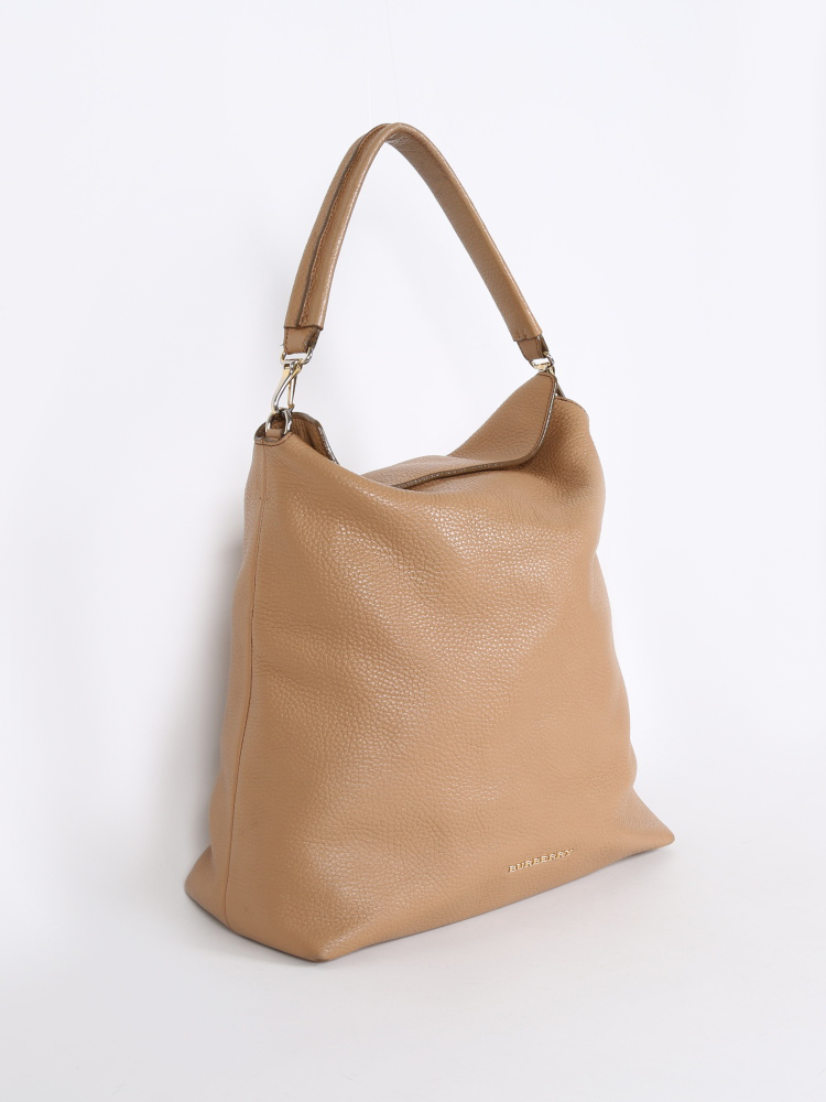 Burberry - Cale Grainy Leather Beige Hobo 