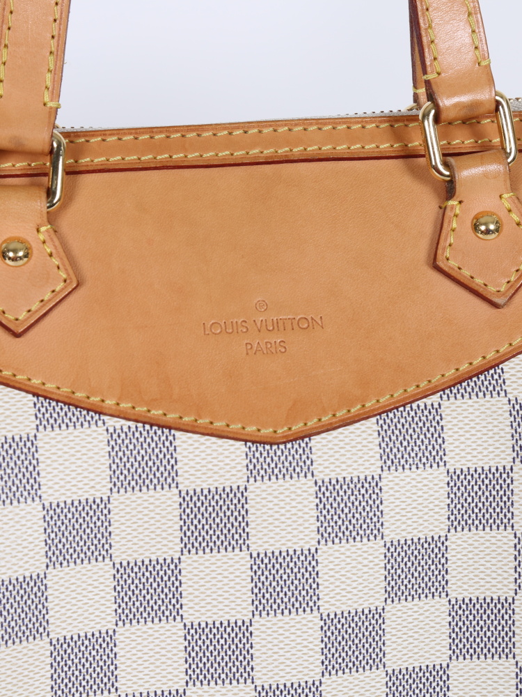 Louis Vuitton White Damier Azur Siracusa GM Cloth ref.950195