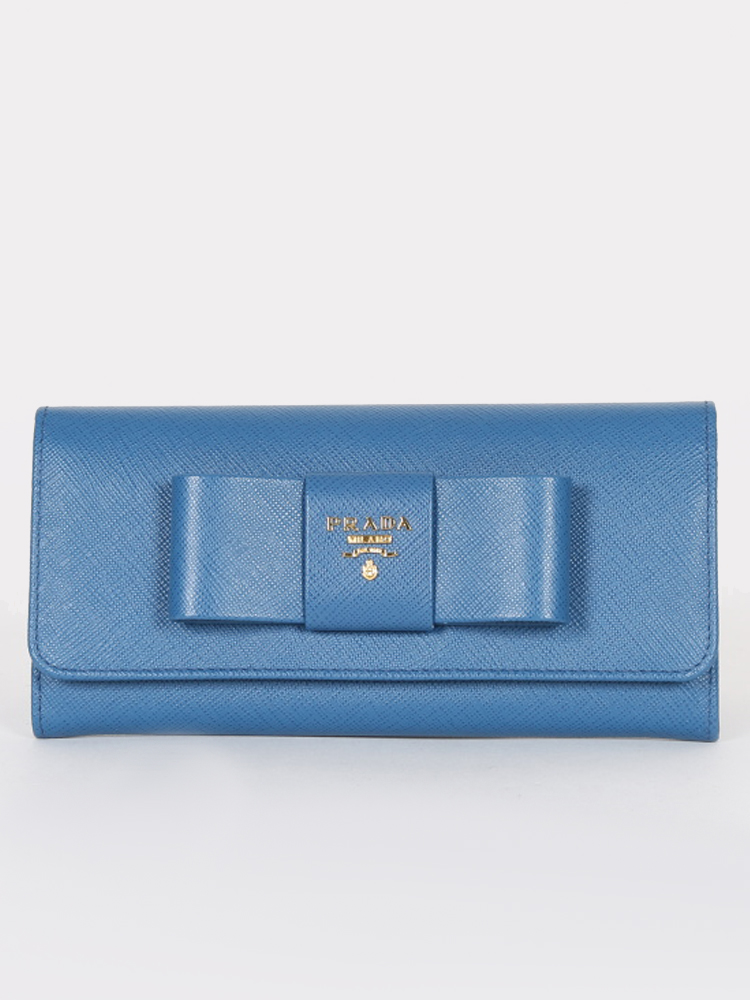 prada saffiano bow wallet