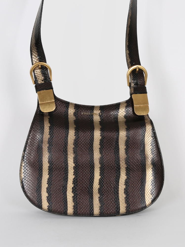 Coccinelle Python Style Brown Crossbody www.luxurybags.eu