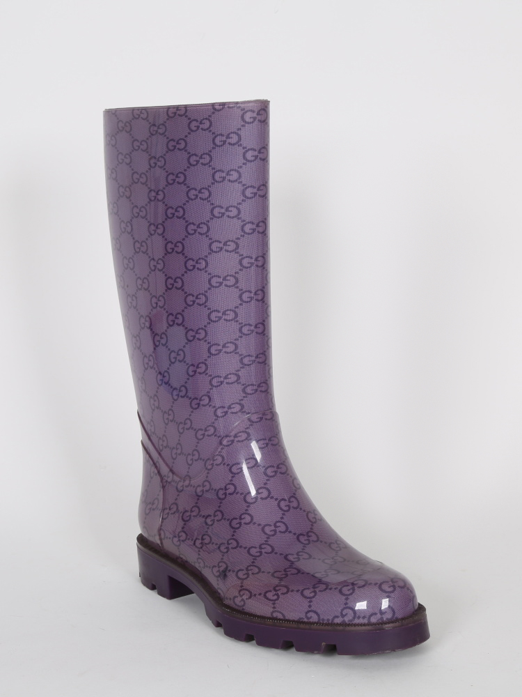 purple gucci rain boots