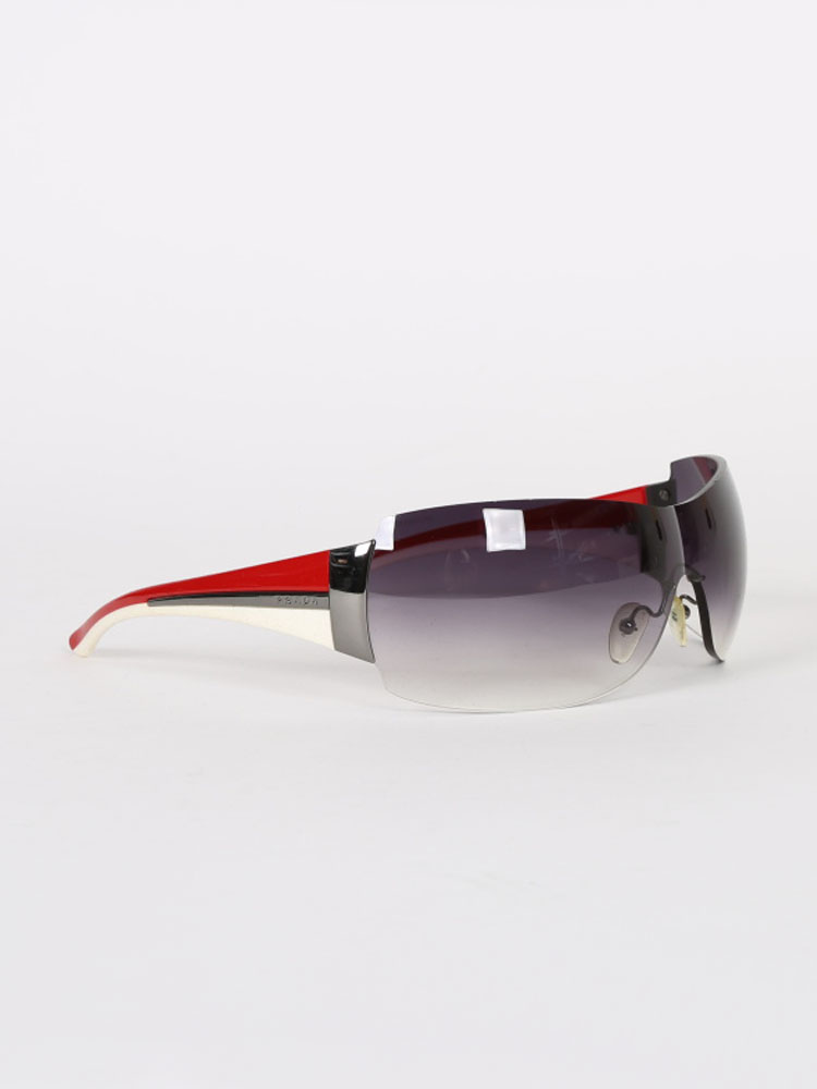 Prada red and store white sunglasses