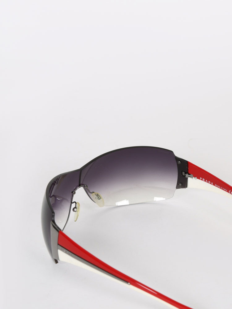 prada red and white sunglasses