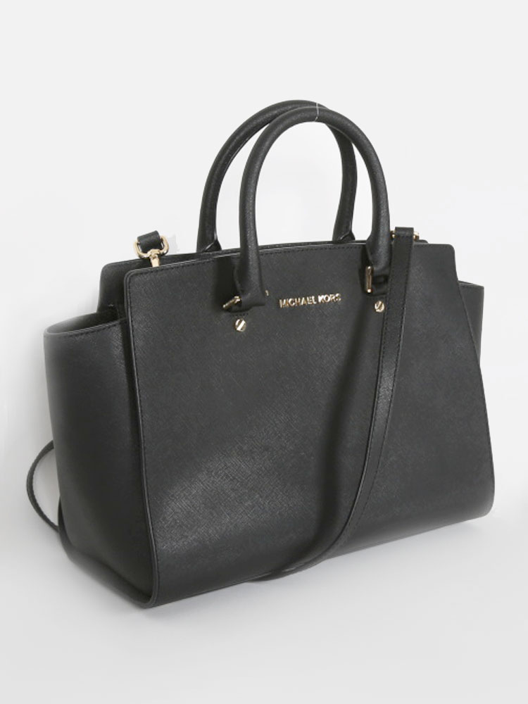 Michael Kors Selma large saffiano gray leather