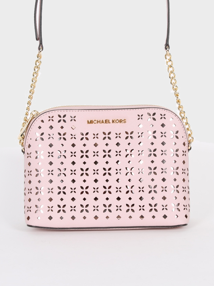 MICHAEL Michael Kors Light Pink Leather Cindy Dome Crossbody Bag