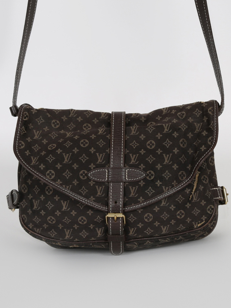 Louis Vuitton - Brown Monogram Fusain Saumur Mini Lin Bag