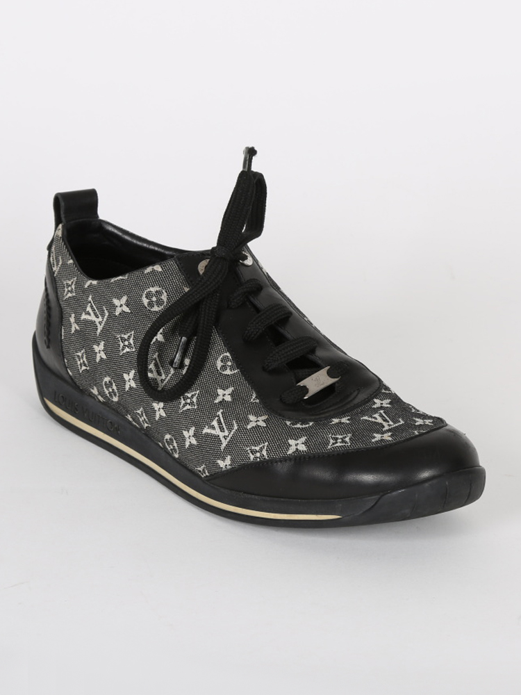 Authentic Louis Vuitton Mini Lin Black High Boots