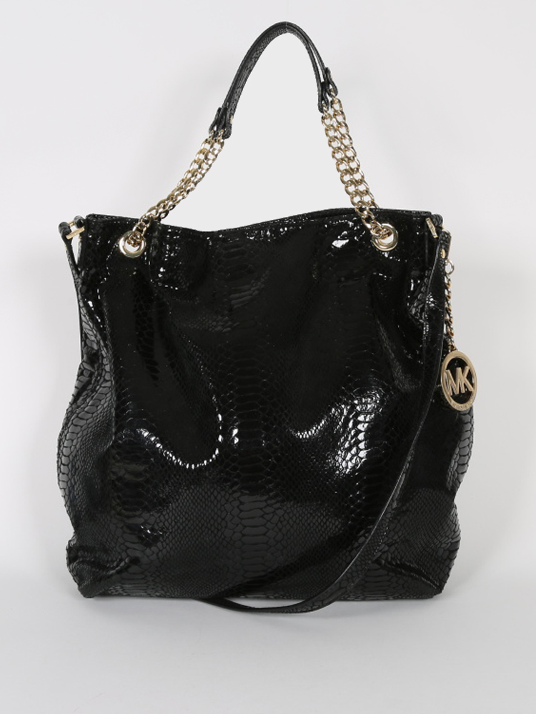 Michael Kors - Jet Set Black Python Style Chain Bag 