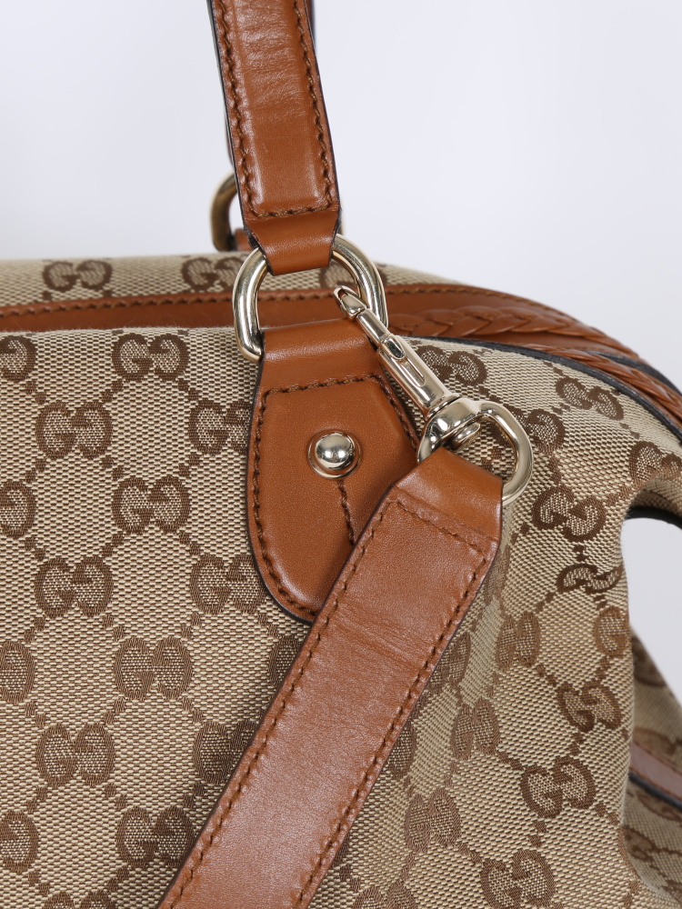 Gucci Beige/Brown GG Canvas and Leather Brick Lane Tote Gucci