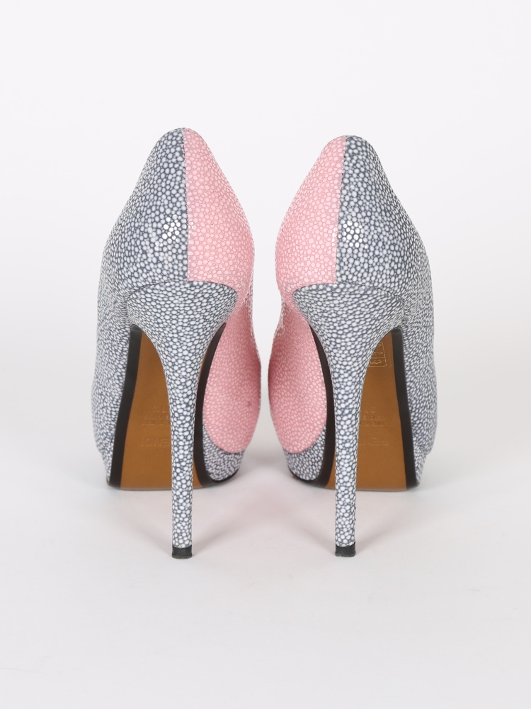 Pink and grey outlet heels