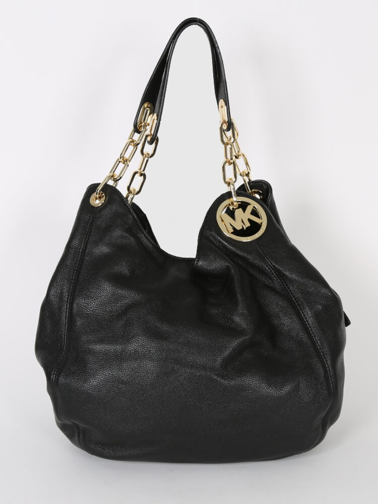 Michael Kors - Fulton Black Soft Leather Chain Bag 