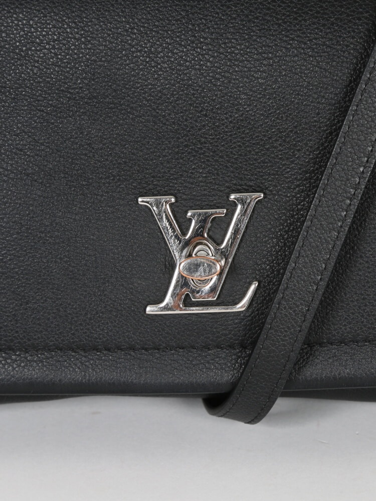 Louis Vuitton Wallet Lockme II Noir Black in Calfskin with Silver-tone - US