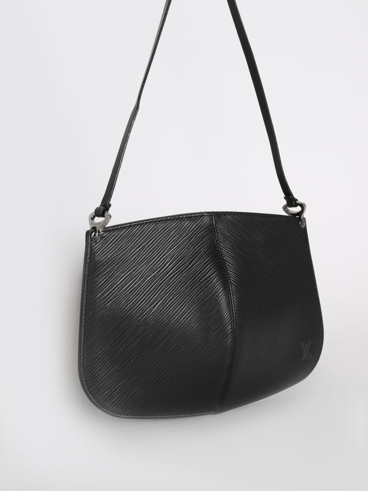 Louis Vuitton Pochette Demi-Lune Black Epi Leather - Depop