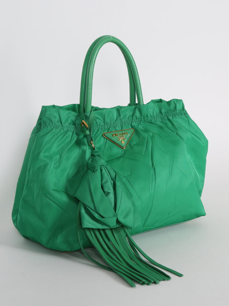 Prada - Tessuto Nylon Green Bag with Tassel