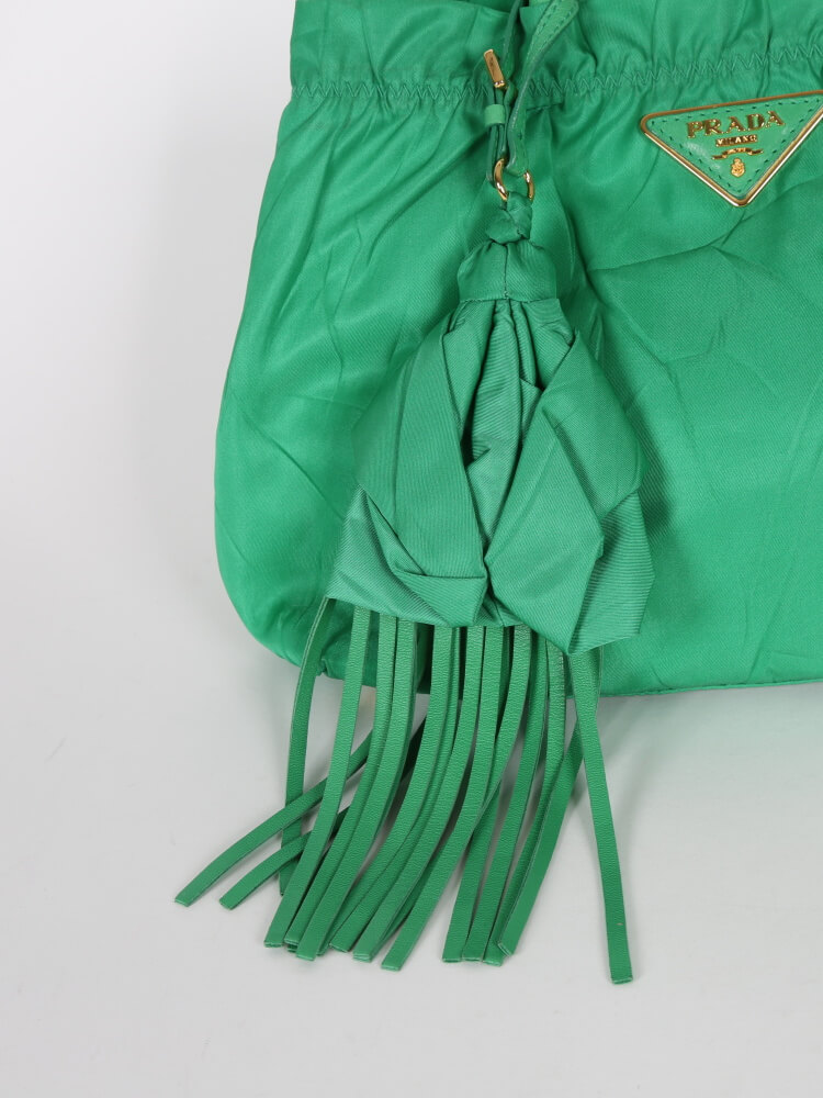 Prada - Tessuto Nylon Green Bag with Tassel