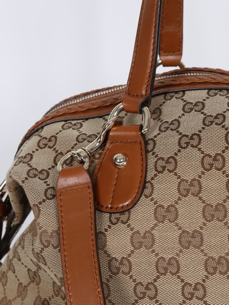 Gucci Beige/Brown GG Canvas and Leather Brick Lane Tote Gucci