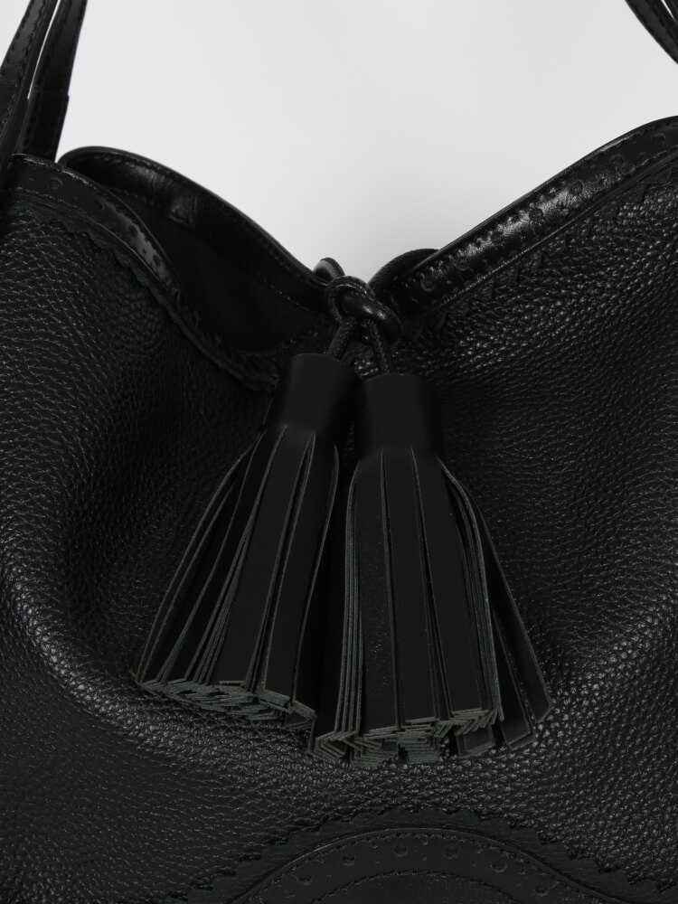 Burberry - Canterbury Tassel Leather Shouder Bag Black