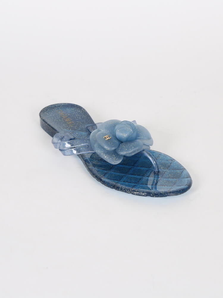 Chanel blue clearance jelly slides