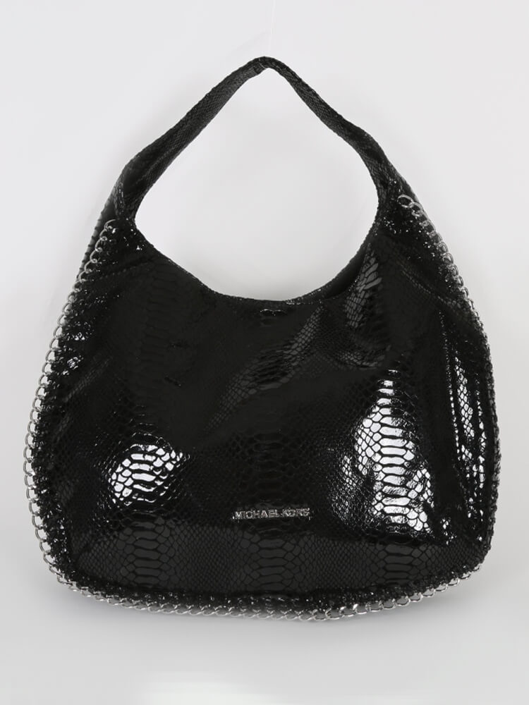 Michael Kors - Chelsea Black Python Style Hobo Bag 
