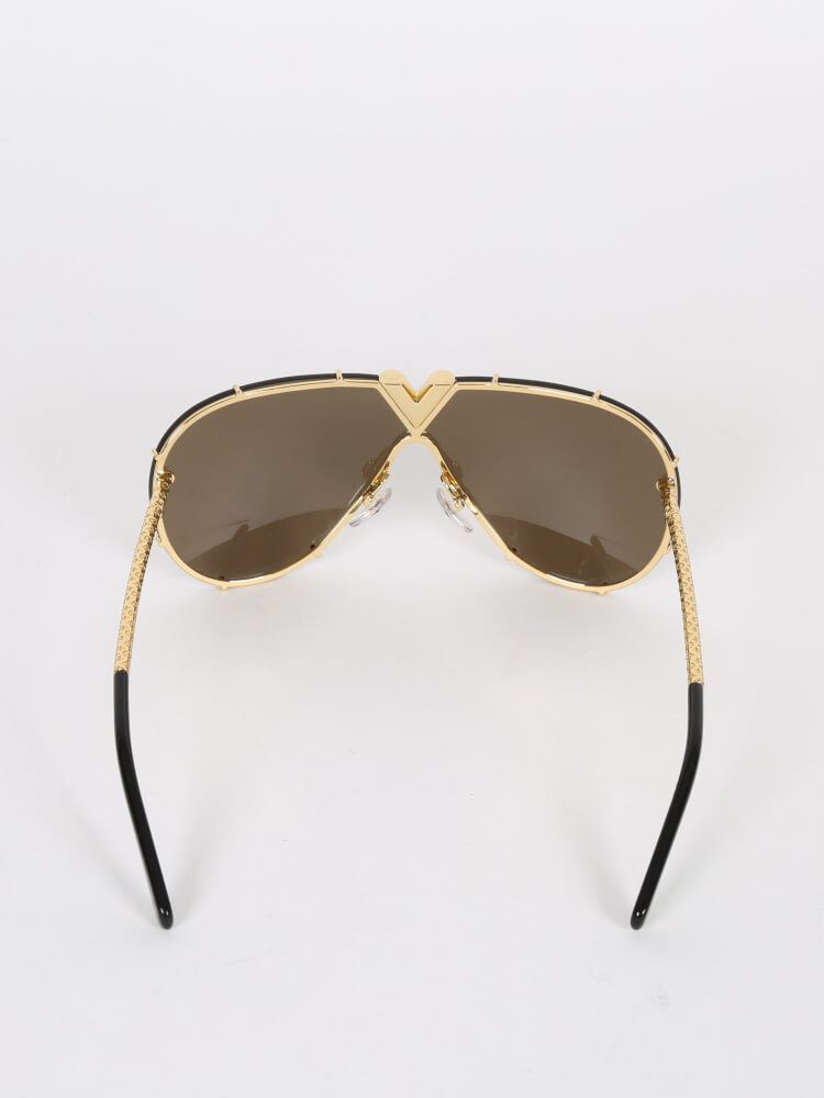 LOUIS VUITTON Metal LV Drive Sunglasses Z0897W Black Gold 1106123