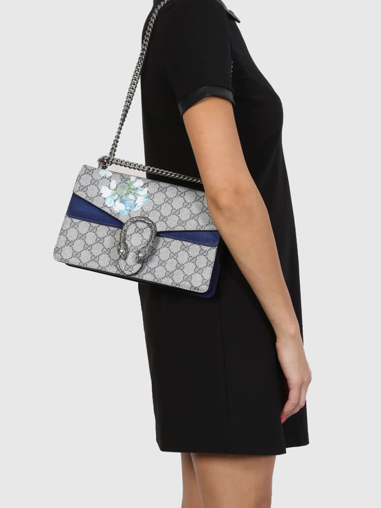 dionysus blooms print shoulder bag