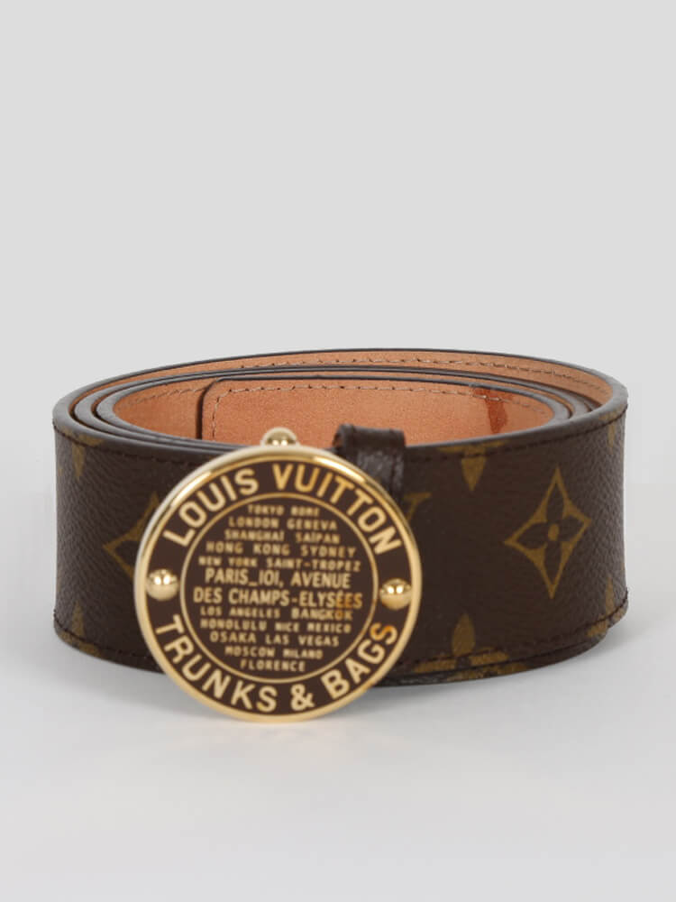 Louis Vuitton Trunks and Bags Belt Monogram Canvas Wide Brown 13305217