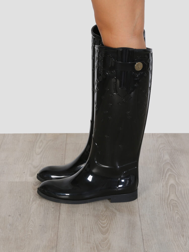 Louis Vuitton Monogram Rubber Rain Boots - Size 7 / 37 in 2023