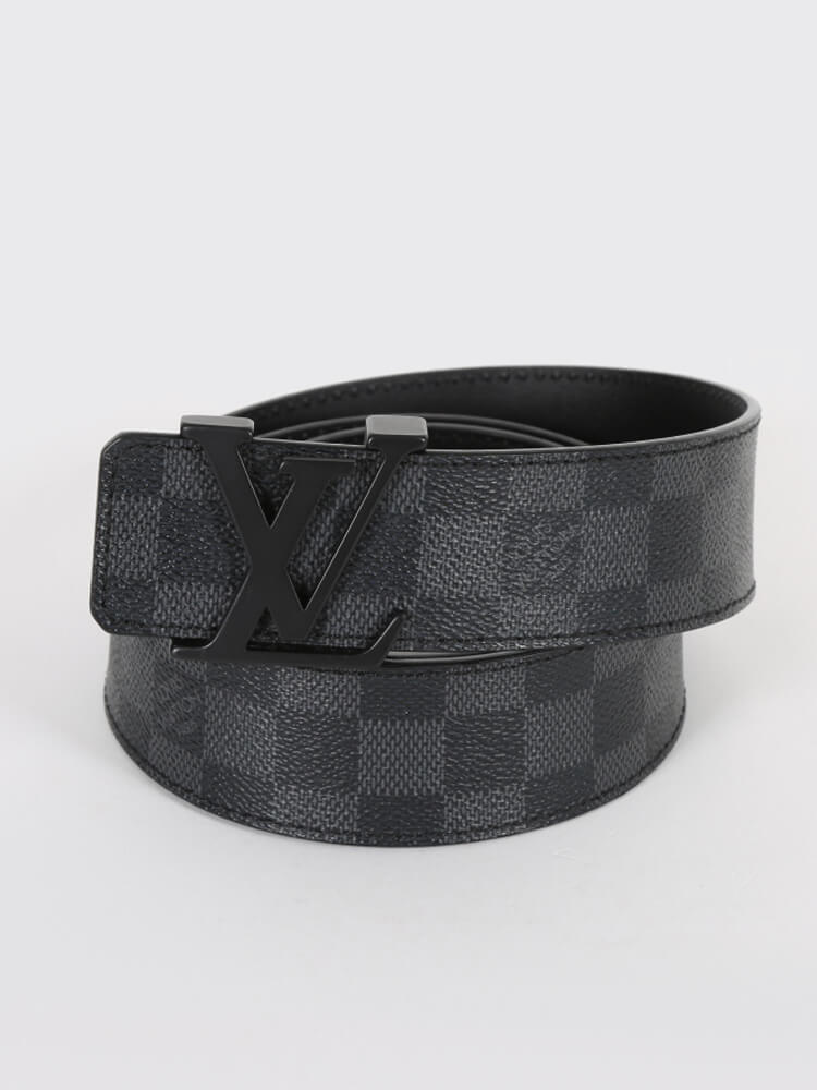 Louis Vuitton Belt Initiales Damier Graphite Black/Grey in Canvas