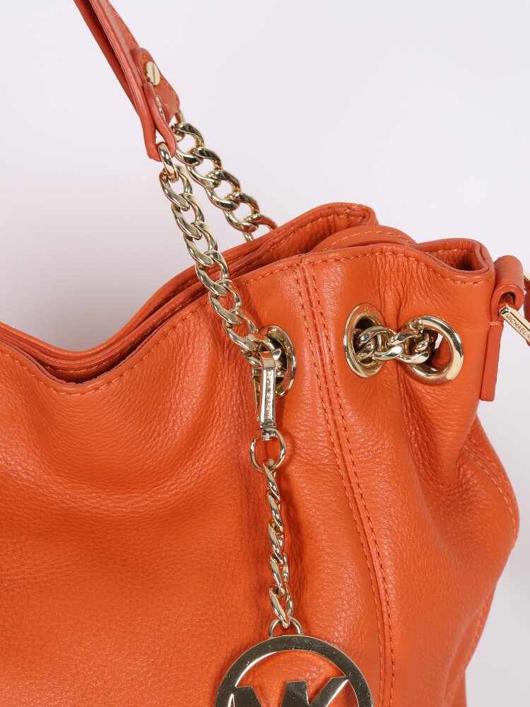 Michael Kors Jet Set Chain Small Leather Bag Orange www.luxurybags.eu