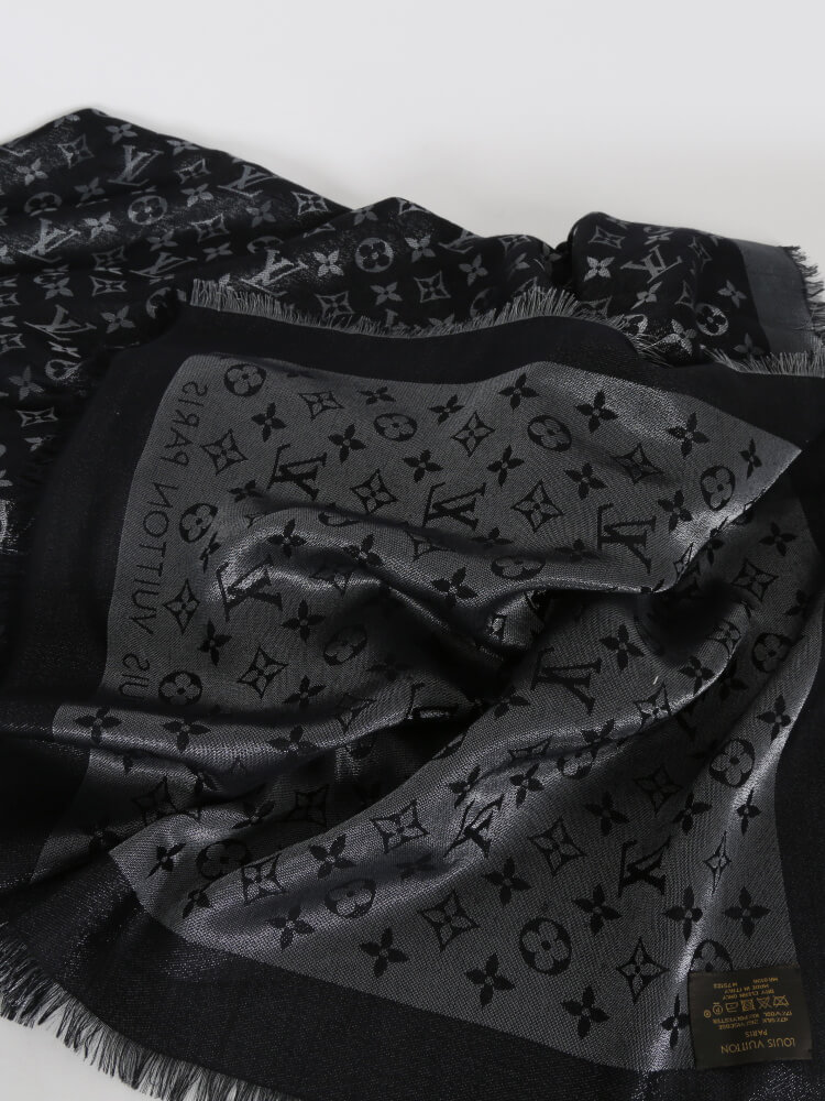 Louis Vuitton, Accessories, Louis Vuitton Monogram Shawl Black Lurex  M7523